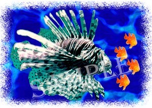 Lionfish shirts, clocks and mousepads